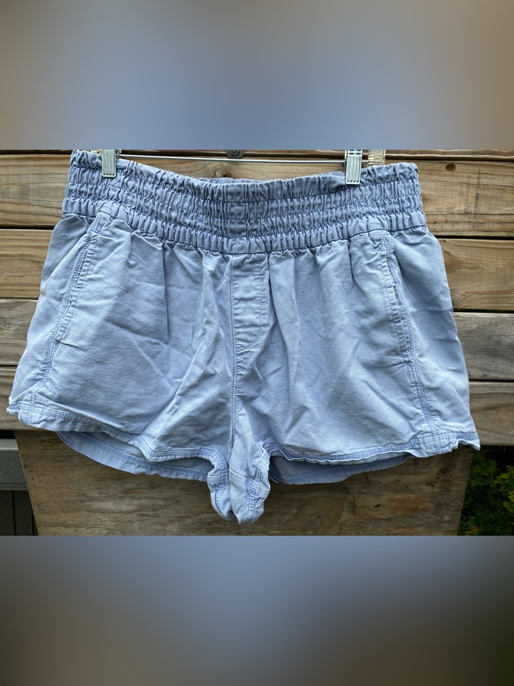 Aerie Light Blue Women’s Casual Elastic-Waist Shorts Size Large